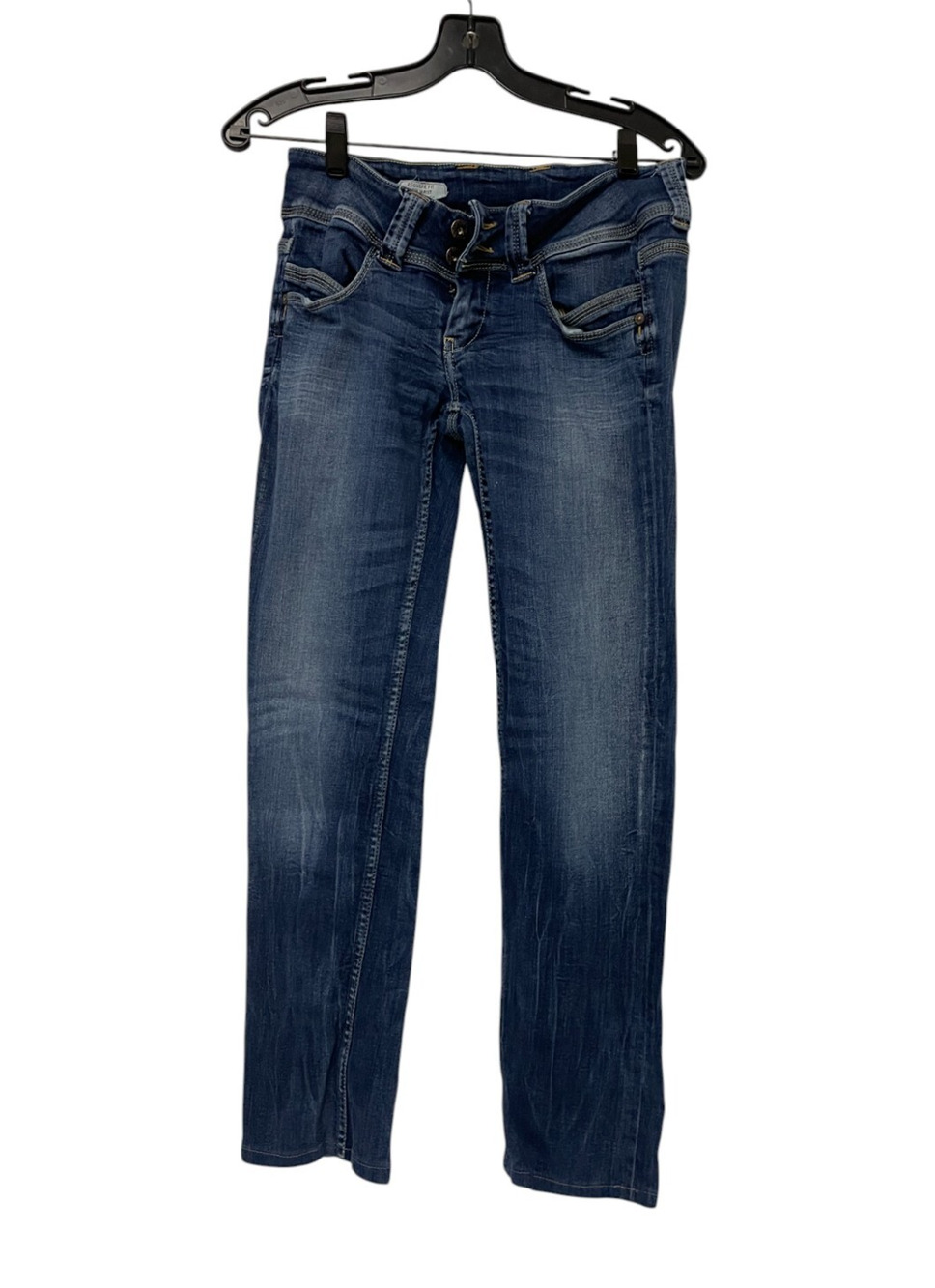 Pepe Jeans Straight Leg Jeans Womens Size 29 Regular Fit Blue Denim Low Waist